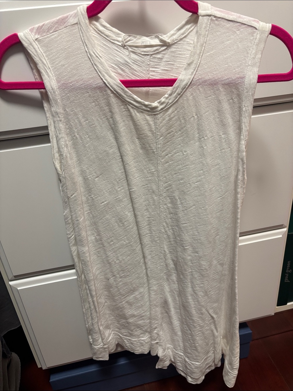 Wilt White Sleeveless V-Neck Tank Top